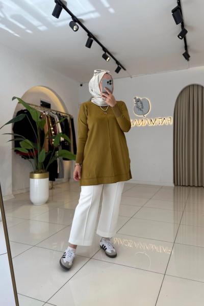 Serra Merserize Tunik Yağ Yeşili