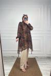 Şifon Püsküllü Tunik Etnik Desen