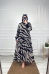 Şifon Tesettür Elbise Zebra