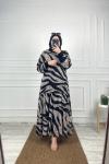 Şifon Tesettür Elbise Zebra