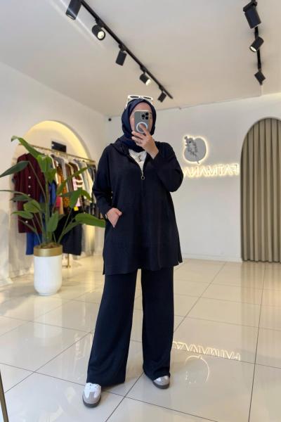 Simli Kapşonlu Takım LACİVERT