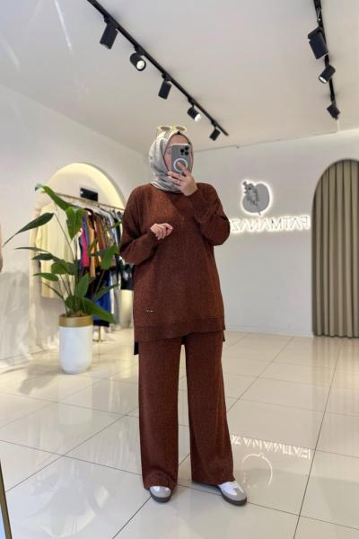 Simli Takım Kahverengi