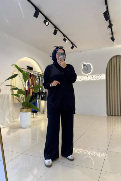 Simli Takım Lacivert