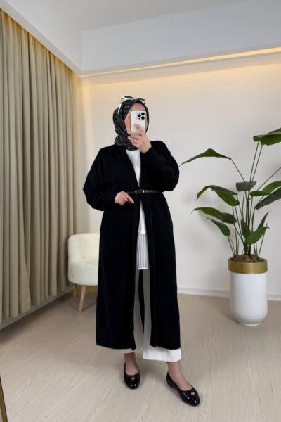 Tam Boy Hırka Siyah