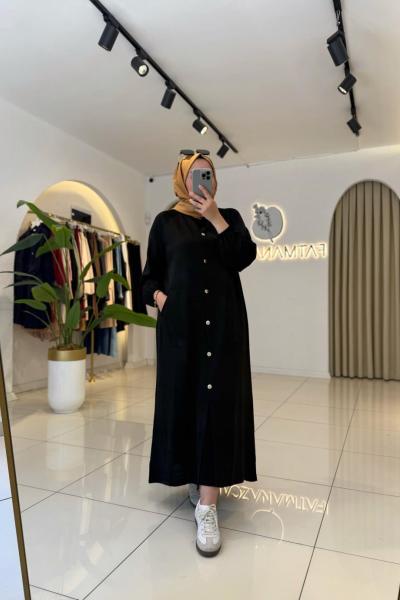 Tam Boy Merserize Hırka Siyah