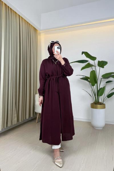 Tesa Müslin Gömlek Mürdüm