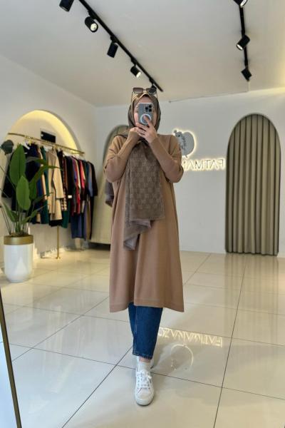 Triko Tunik Camel