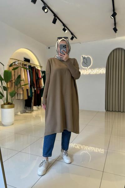 Triko Tunik Kese Kağıdı Rengi