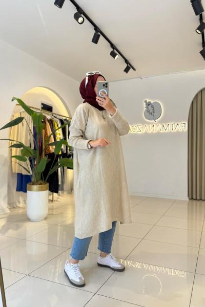 Triko Tunik Bej