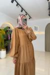 Viyana Tesettür Elbise Camel