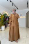 Viyana Tesettür Elbise Camel