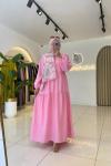 Viyana Tesettür Elbise Pembe