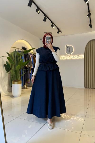 Yelekli Kot Takım Lacivert