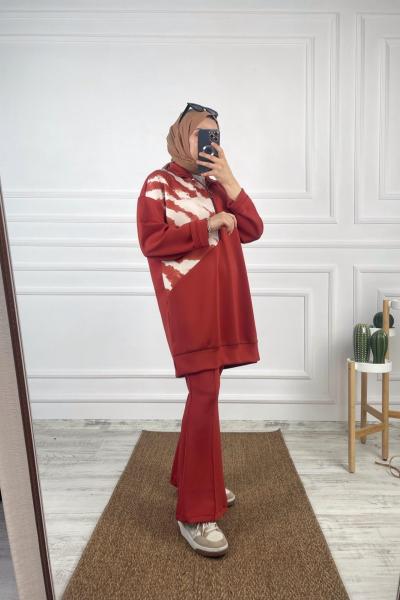 Zebra Desen Scuba Takım Kiremit