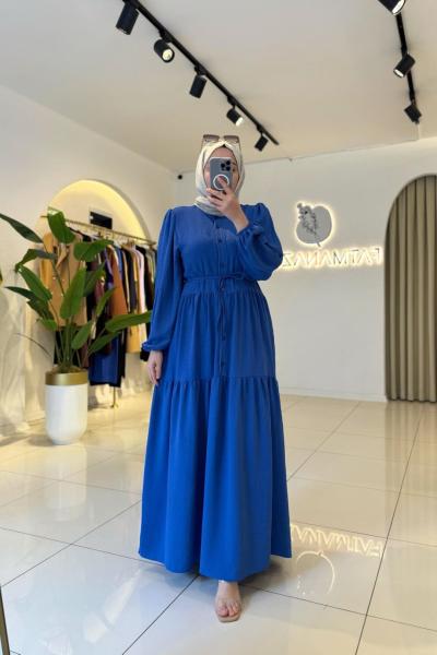 Arona Tesettür Elbise Mavi