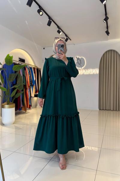 Karen Tesettür Elbise Yeşil
