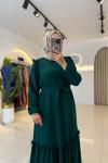 Karen Tesettür Elbise Yeşil