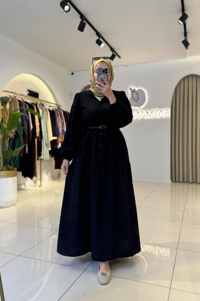 Nazen Tesettür Elbise Siyah
