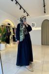 Nazen Tesettür Elbise Lacivert Lacivert