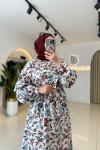 Melis tesettür Elbise Kırmızı Kırmızı