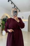 Eylül Müslin Gömlek Bordo Bordo
