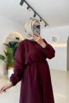 Eylül Müslin Gömlek Bordo Bordo