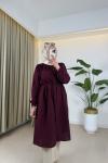 Eylül Müslin Gömlek Bordo Bordo