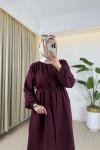 Eylül Müslin Gömlek Bordo Bordo