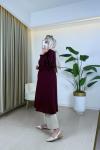 Eylül Müslin Gömlek Bordo Bordo