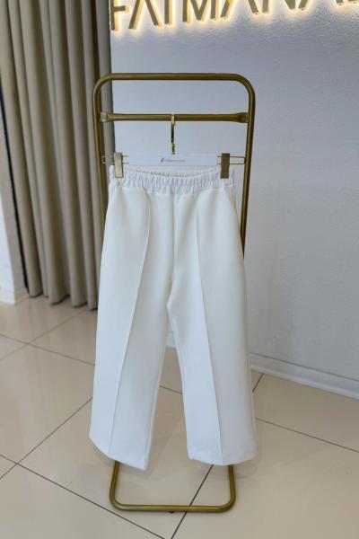 Bilek Boy Scuba Pantalon Beyaz Beyaz