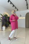 Basic Krep Gömlek Pembe Pembe