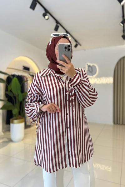Ahsa Gömlek Bordo Bordo