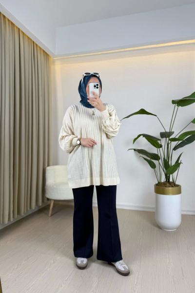 Nilüfer Triko Krem Krem
