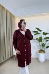 Efide Merserize Hırka Bordo Bordo