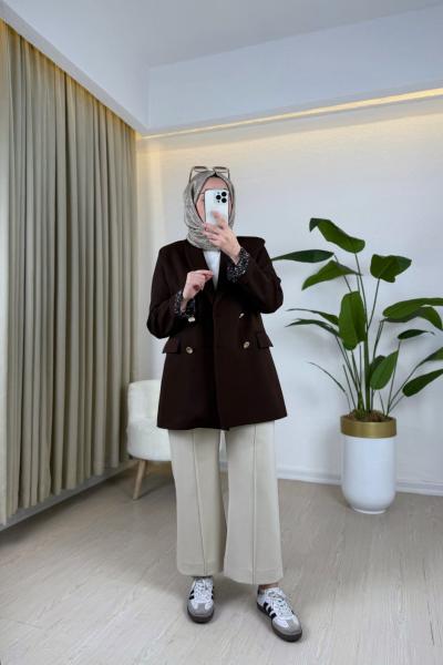 Leydia Blazer Ceket Acı Kahve Acı Kahve