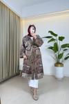 Lara Desenli Kimono Bordo Bordo