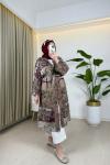 Lara Desenli Kimono Bordo Bordo