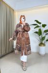 Lara Desenli Kimono Turuncu Turuncu