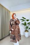 Lara Desenli Kimono Turuncu Turuncu