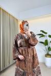 Lara Desenli Kimono Turuncu Turuncu