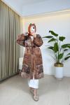 Lara Desenli Kimono Turuncu Turuncu