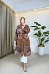 Lara Desenli Kimono Turuncu Turuncu