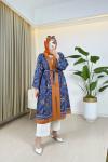 Mine Desenli Kimono Turuncu Turuncu