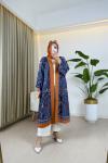 Mine Desenli Kimono Turuncu Turuncu