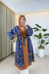 Mine Desenli Kimono Turuncu Turuncu