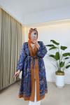 Mine Desenli Kimono Turuncu Turuncu