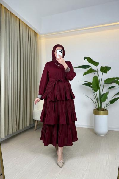 Kat Kat Elbise Bordo Bordo