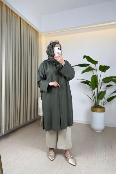 Elena Gömlek Yeşil Yeşil