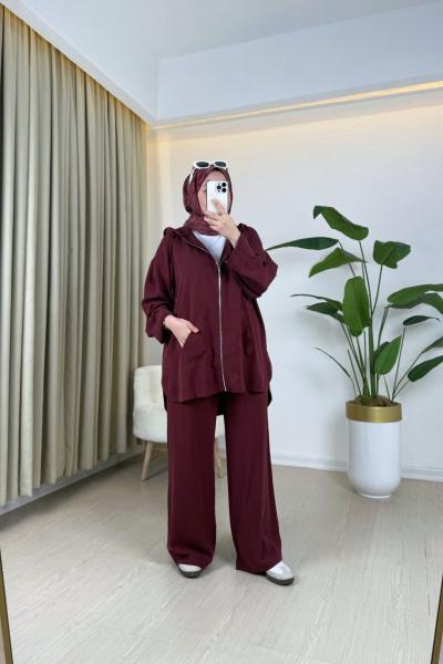 Esla Tensel Takım Bordo Bordo