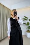 Lina Yelekli Takım Siyah Siyah